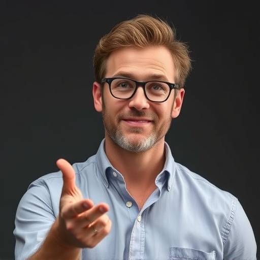 David confidently presenting an idea after overcoming his limiting beliefs.